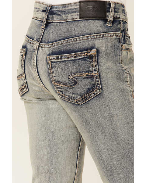 Image #3 - Silver Girls' Tammy Bleach Wash Bootcut Jeans, Blue, hi-res