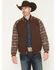 Image #1 - RANK 45® Men's Calgary Southwestern Colorblock Varsity Softshell Jacket, Brown, hi-res