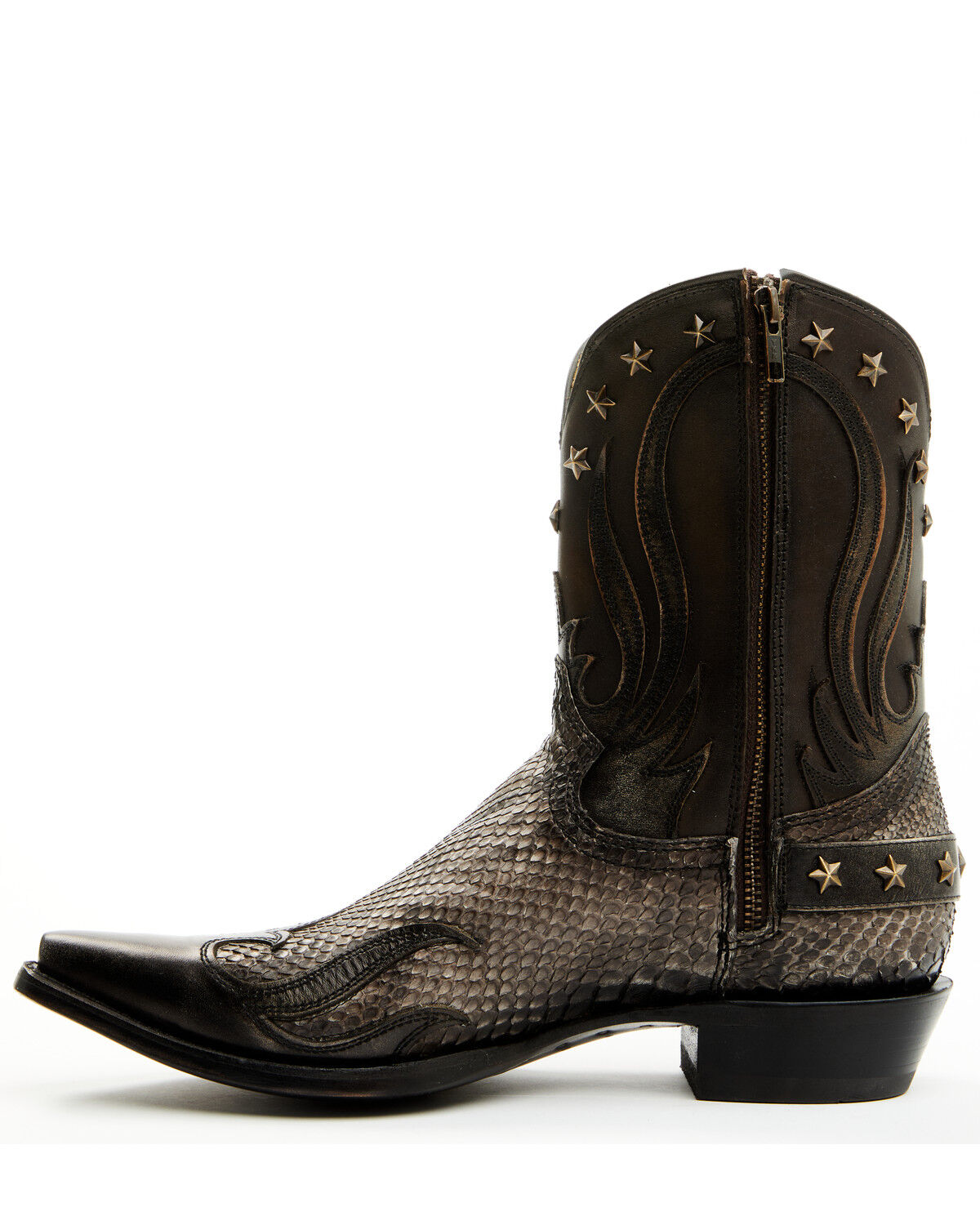 Image #3 - Corral Men's Exotic Python Overlay Short Western Boots - Snip Toe, Natural, hi-res