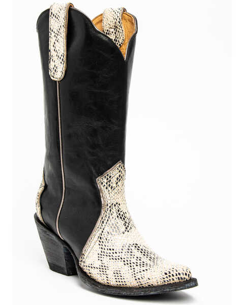Image #1 - Idyllwind Women's Lonestar Western Boots - Medium Toe, Black/white, hi-res