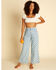 Image #1 - Billabong x Wrangler Women's High Rise Perfect Pair Floral Print Straight Crop Pants, Blue, hi-res