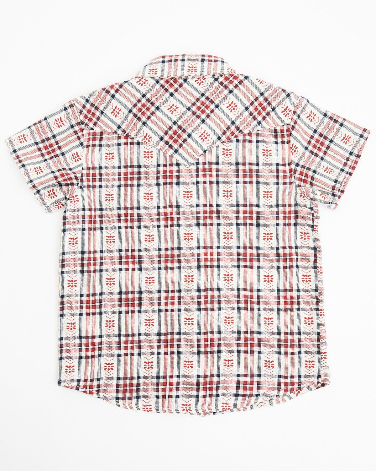 Image #3 - Shyanne Toddler Girls' Plaid Print Short Sleeve Pearl Snap Western Shirt, Brick Red, hi-res