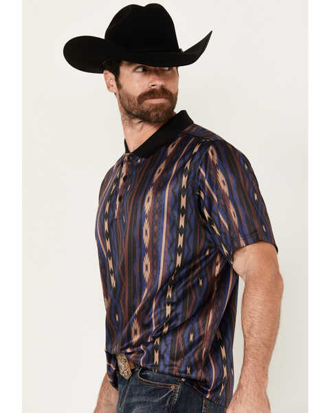 Image #2 - RANK 45® Men's Buckba Short Sleeve Western Polo, Black, hi-res