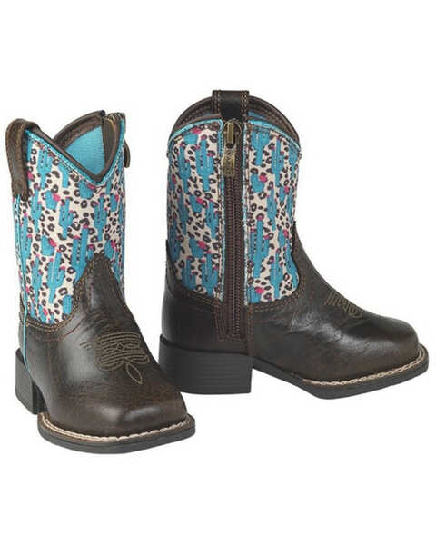 Image #1 - Ariat Youth Girls' Lil Stomper Sonora Western Boots - Square Toe, Brown, hi-res