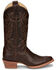 Image #2 - Justin Women's Rosey Western Boot - Round Toe, Coffee, hi-res