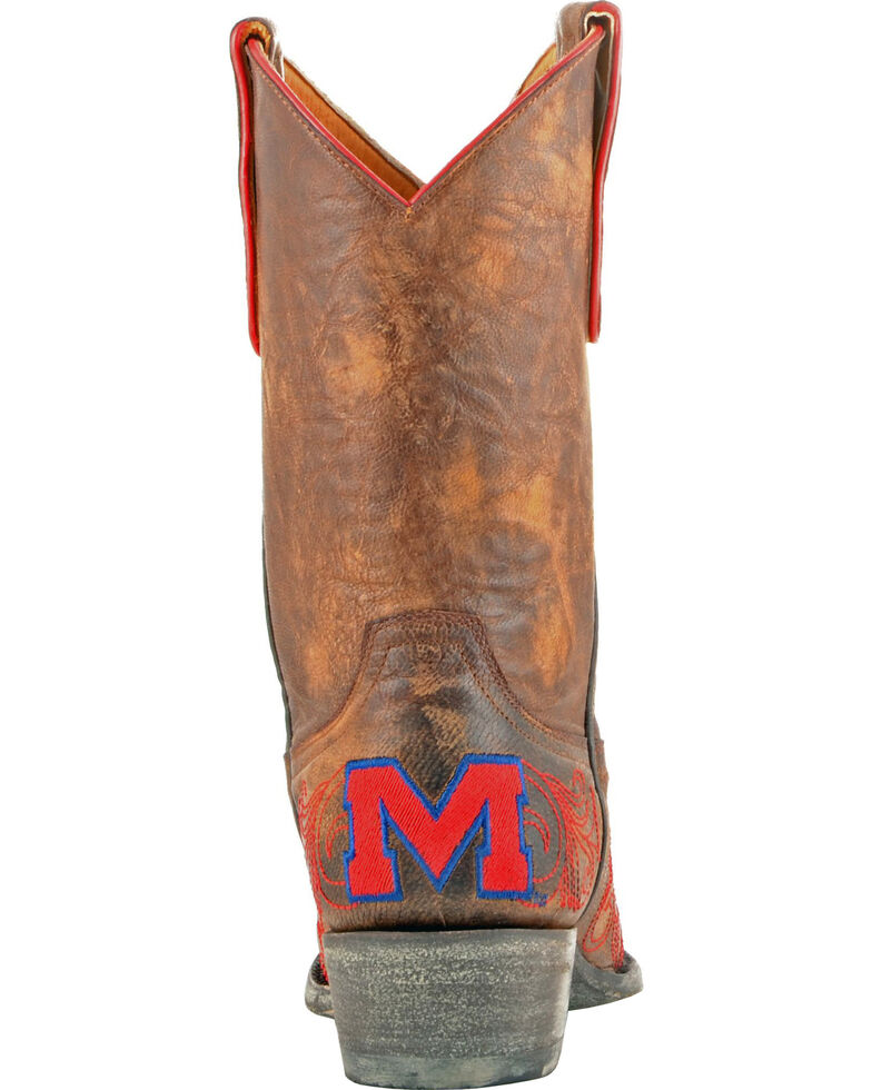Gameday University of Mississippi Cowgirl Boots - Snip Toe, Brass, hi-res
