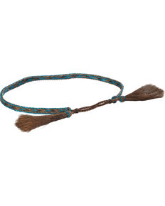 Cody James Braided Turquoise Horsehair Hat Band, Chocolate/turquoise, hi-res