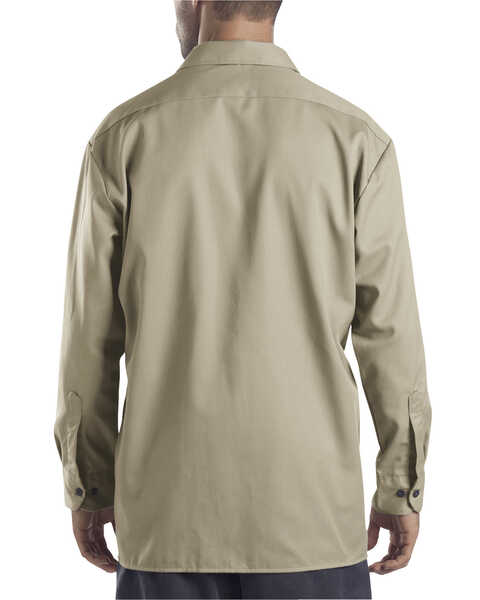 Image #2 - Dickies Men's Solid Twill Button Down Long Sleeve Work Shirt, Desert, hi-res