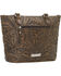 American West Women's Distressed Blue Ridge Zip Top Tote , Distressed Brown, hi-res