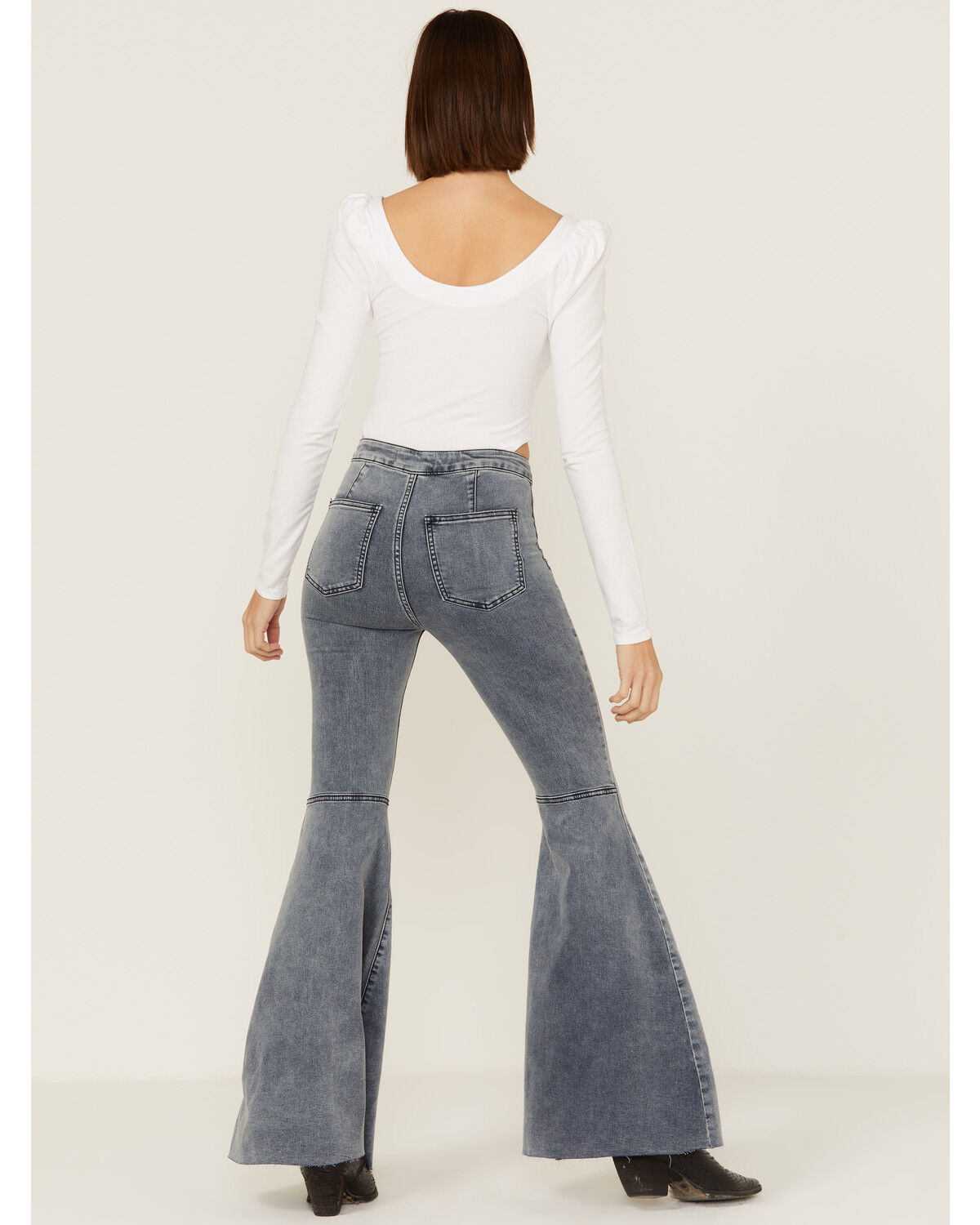Image #3 - Free People Women's Just Float On Cloudy Indigo Flare Jeans, , hi-res