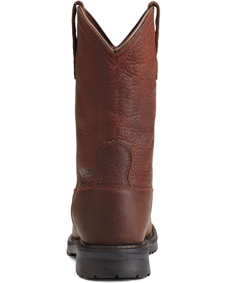Ariat Men's RigTek Waterproof Pull-On Work Boots - Composite Toe, Brown, hi-res