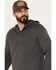 Brothers & Sons Men's Quilted Button-Down Hooded Pullover, Charcoal, hi-res