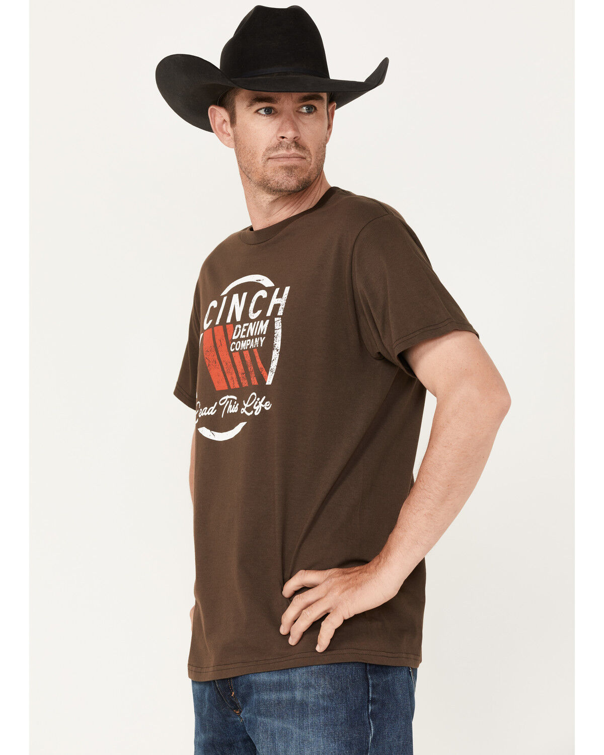 Image #2 - Cinch Men's Lead This Life Logo Graphic T-Shirt, Brown, hi-res