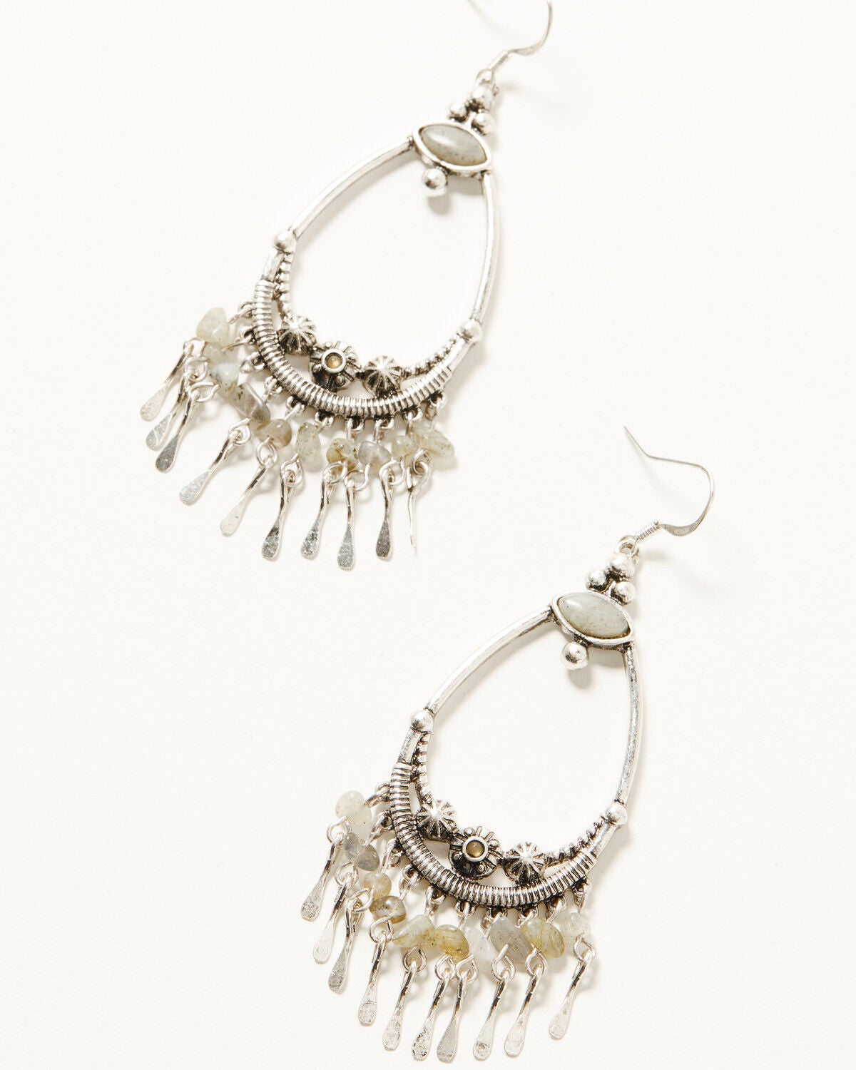 Shyanne Women's Soleil Silver Teardrop Earrings, Silver, hi-res