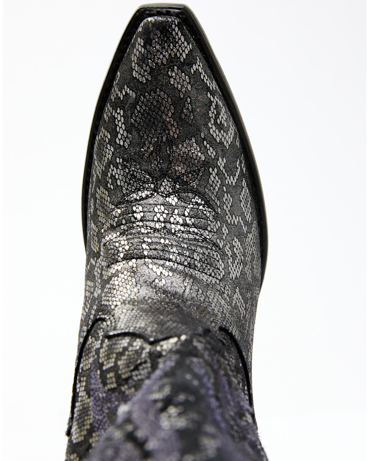 Image #6 - Dan Post Women's Black Snake Print Western Boots - Snip Toe, Silver, hi-res