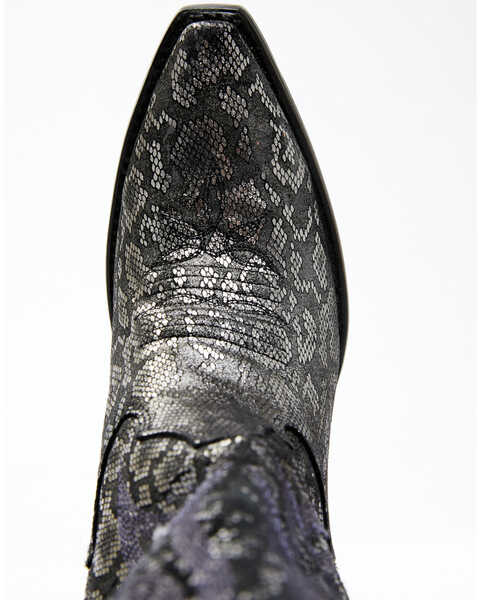 Dan Post Women's Black Snake Print Western Boots - Snip Toe, Silver, hi-res