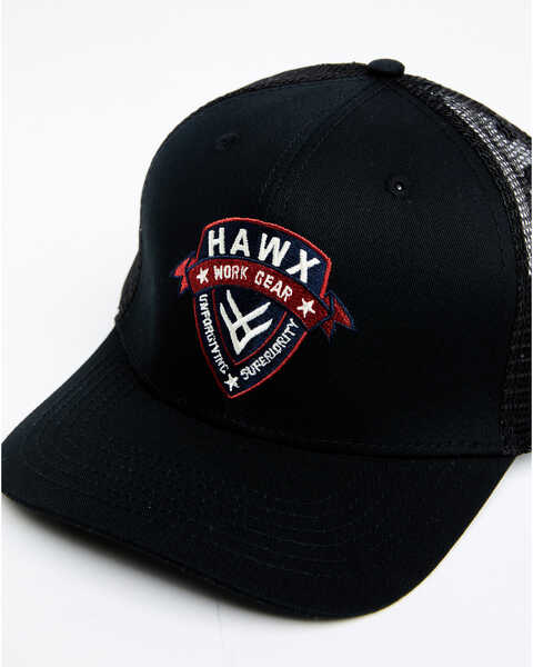 Image #2 - Hawx Men's Ribbon Logo Shield Patch Mesh-Back Ball Cap , Black, hi-res