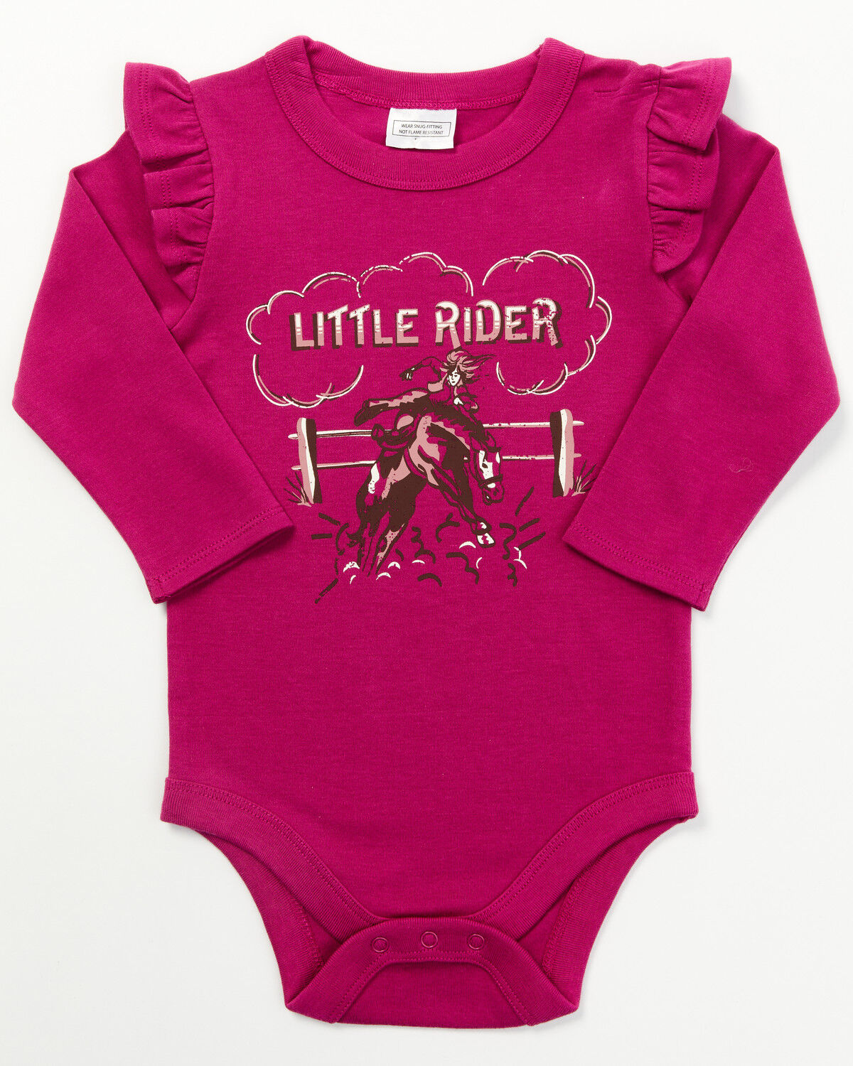 Image #3 - Shyanne Infant Girls' Little Rider Onesie 2-Piece Pajama Set, Fuchsia, hi-res