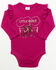 Image #3 - Shyanne Infant Girls' Little Rider Onesie 2-Piece Pajama Set, Fuchsia, hi-res