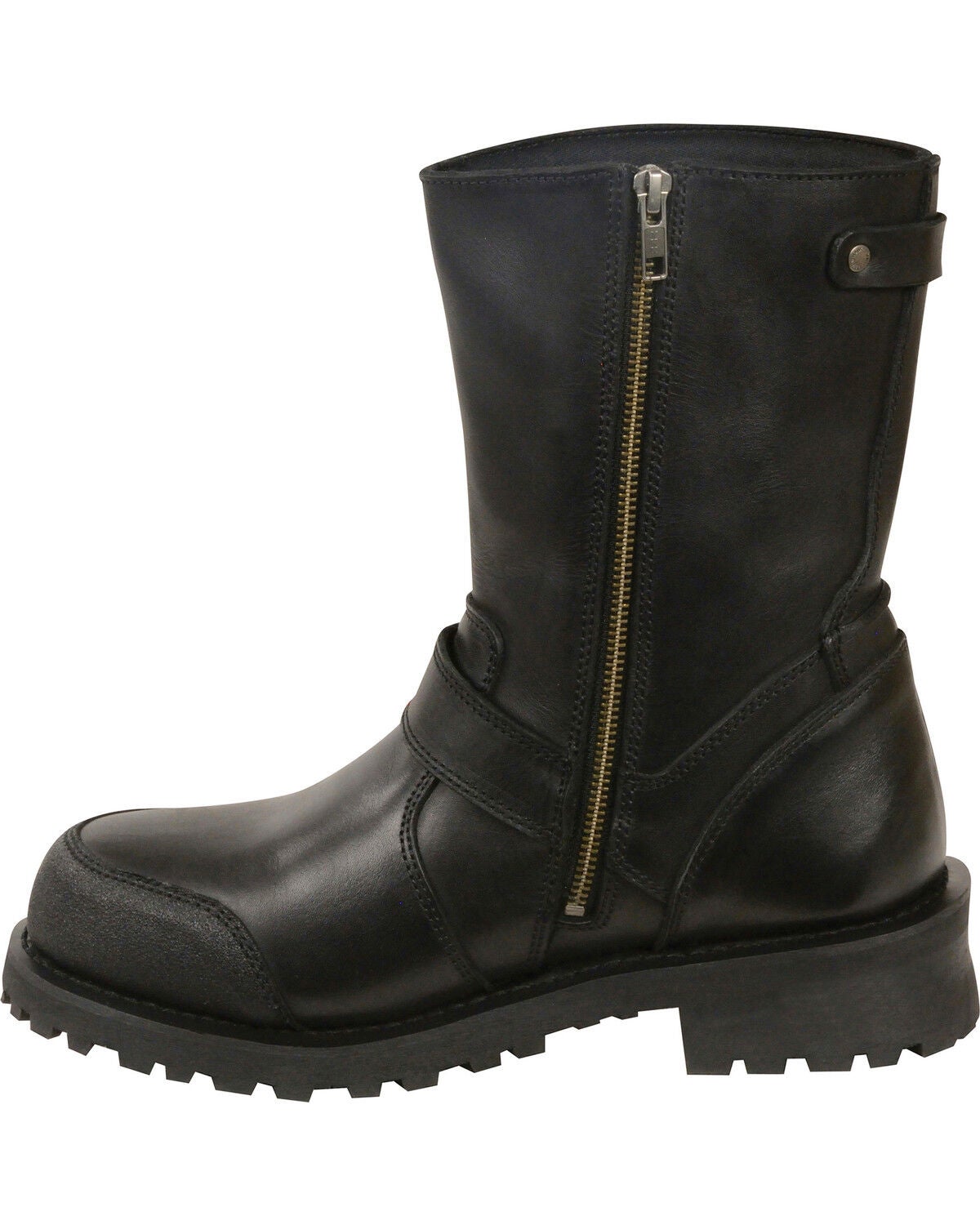 Milwaukee Leather Men's Black Classic Engineer Boots - Round Toe