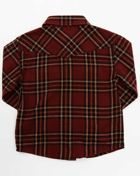 Cody James Boys' Plaid Print Long Sleeve Flannel Snap Shirt - Toddler, Rust Copper, hi-res