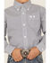 Wrangler Boys' Classic Chevron Print Long Sleeve Button Down Shirt, Navy, hi-res