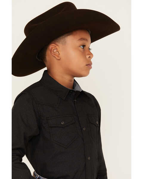 Cody James Boys' Print Long Sleeve Snap Western Shirt, Grey, hi-res