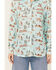 Image #3 - Roper Women's Desert Printed Long Sleeve Pearl Snap Western Shirt, Teal, hi-res