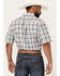 Image #4 - Ariat Men's Rowdy Plaid Print Short Sleeve Button-Down Performance Western Shirt, Blue, hi-res