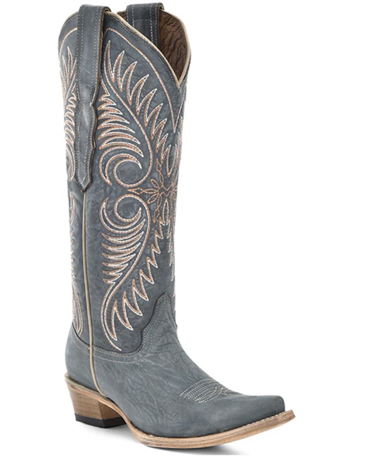 Image #1 - Circle G Women's Tall Western Boots - Snip Toe, Blue, hi-res