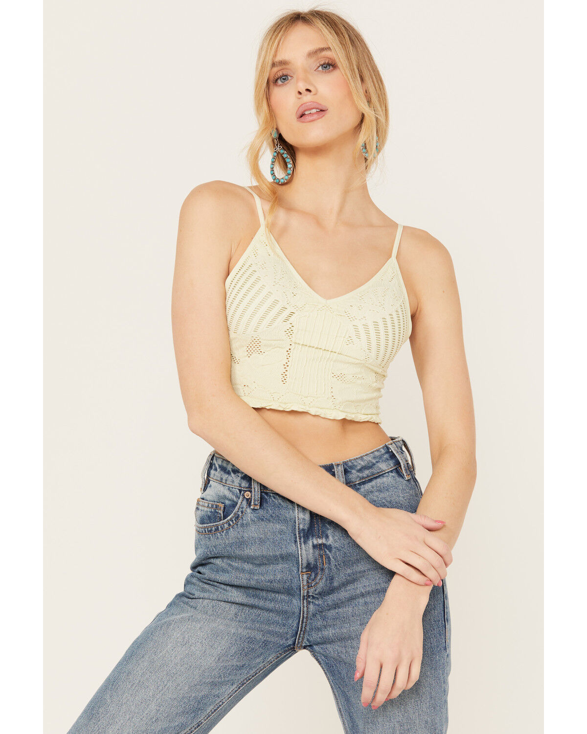 Image #2 - Fornia Women's Floral Lace Bralette, Mint, hi-res