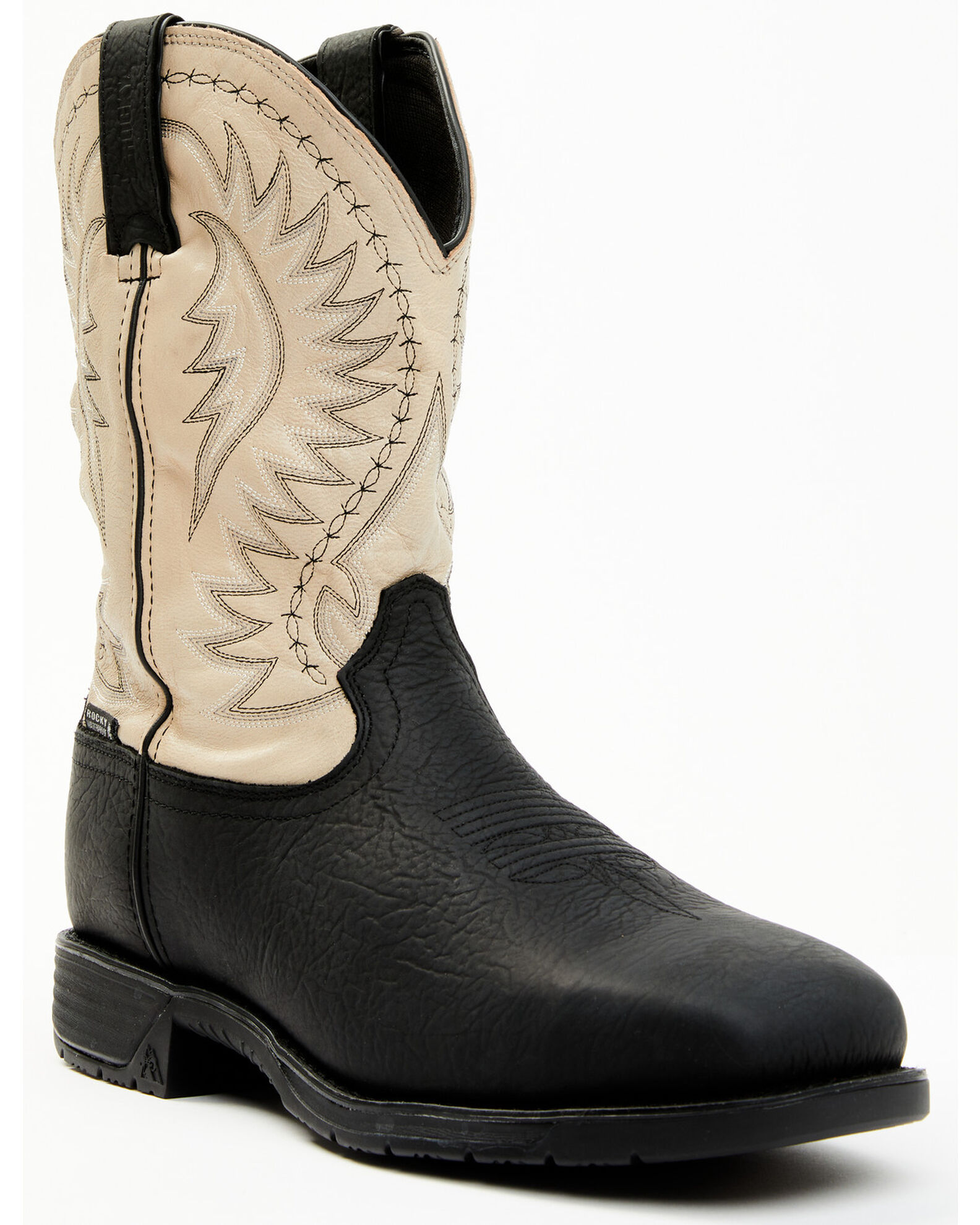 Rocky Men s Rugged Trail Pull On Western Work Boots Steel Toe Sheplers