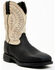 Rocky Men's Rugged Trail Pull On Western Work Boots - Steel Toe , Black/white, hi-res