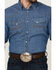 Blue Ranchwear Men's Long Sleeve Pearl Snap Heavy Western Denim Shirt, Light Blue, hi-res