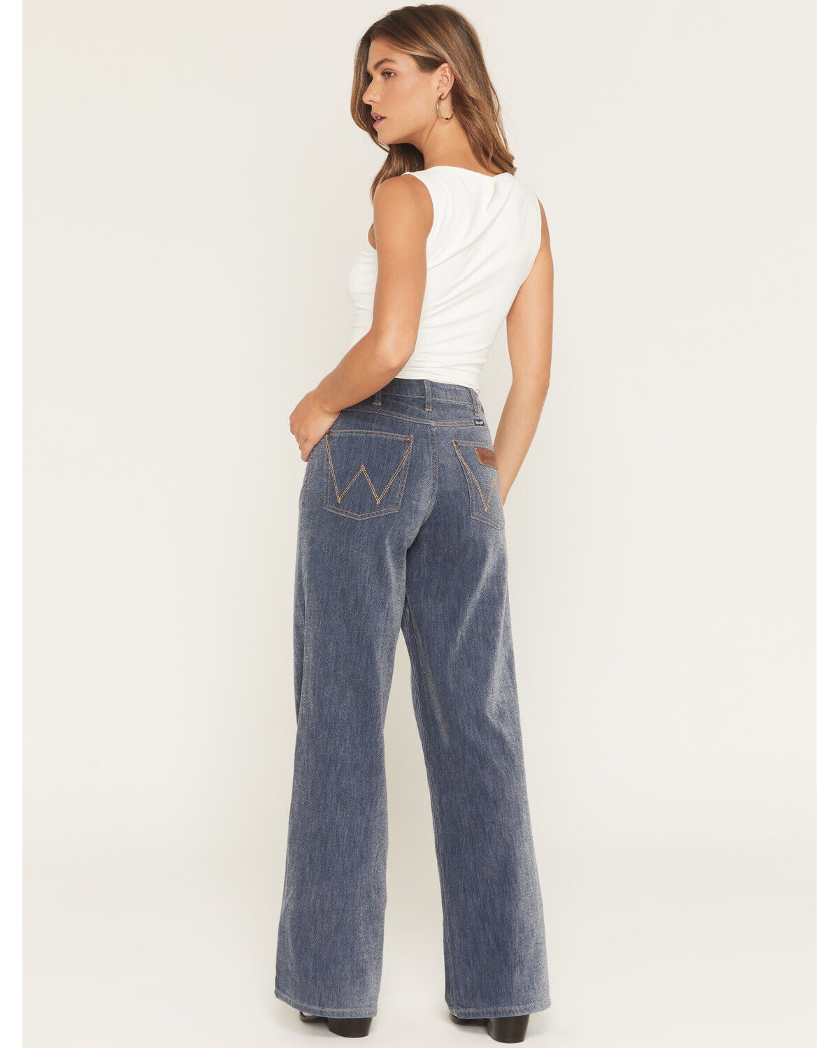 Image #3 - Wrangler Women's Medium Wash High Rise Bailey Wide Leg Denim Jeans, Medium Wash, hi-res