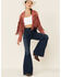 Saints & Hearts Women's Faux Suede Cropped Fringe Jacket , Mauve, hi-res
