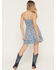 Image #4 - Angie Women's Floral Print Knot Front Mini Dress, Light Blue, hi-res