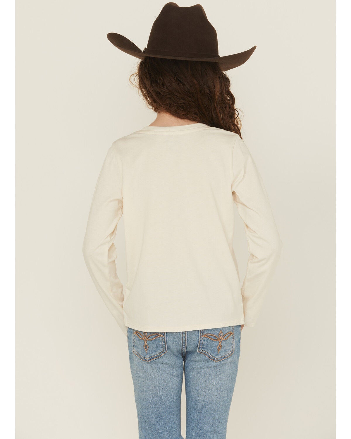 Image #4 - Wrangler Girls' Stay Wild Long Sleeve Graphic Tee, White, hi-res