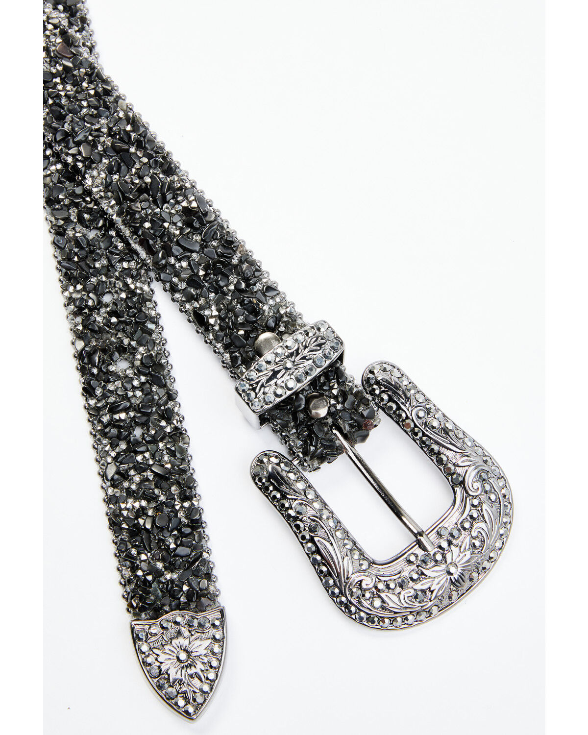 Image #2 - Shyanne Women's Mesh Bling Western Belt, Black, hi-res
