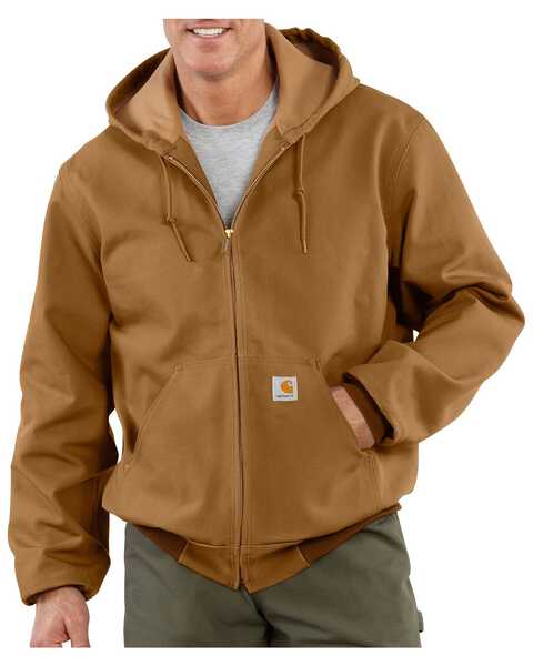 Carhartt Thermal Lined Canvas Hooded Jacket, Brown, hi-res