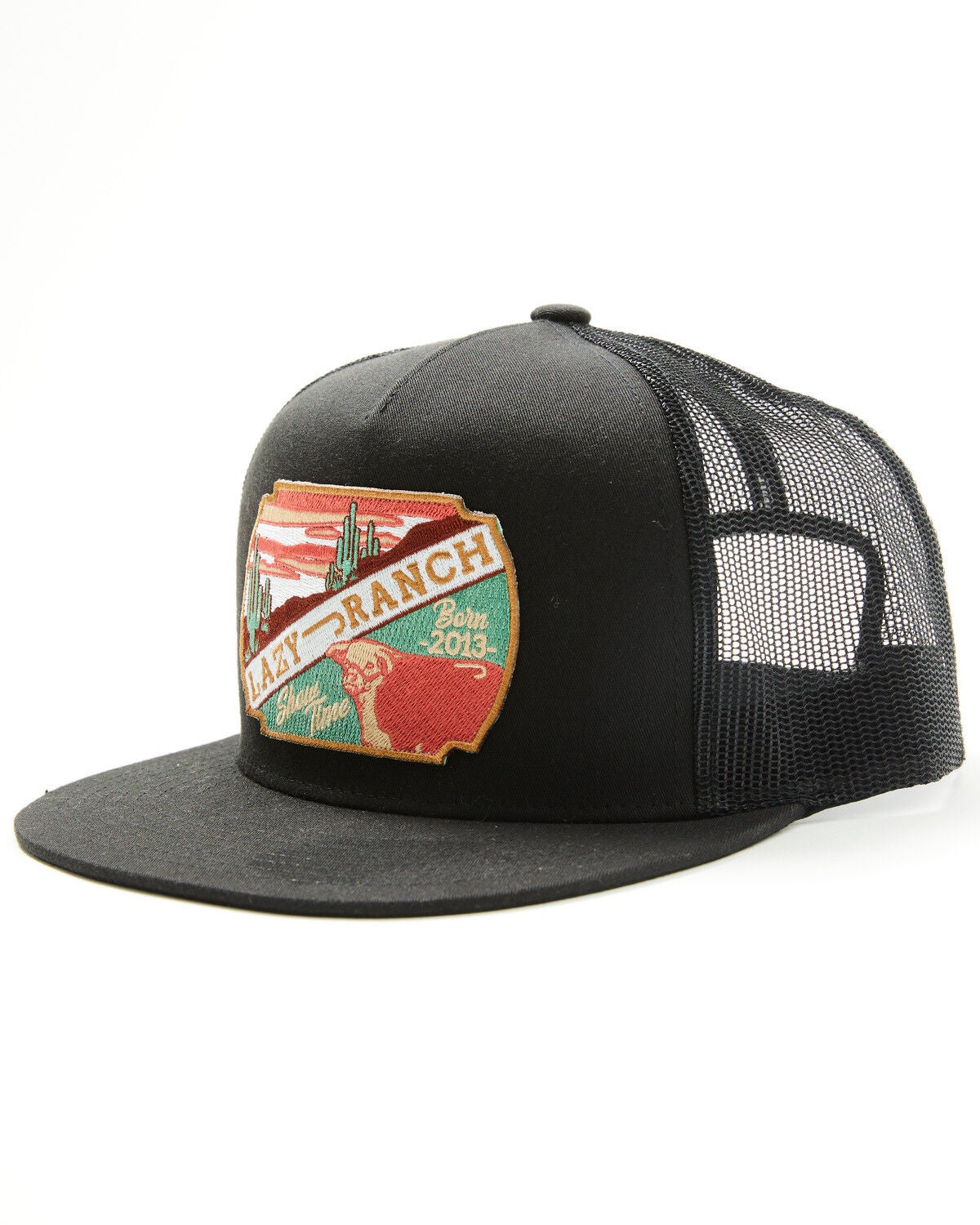 Image #1 - Lazy J Ranch Wear Men's Showtime Logo Ball Cap, Black, hi-res