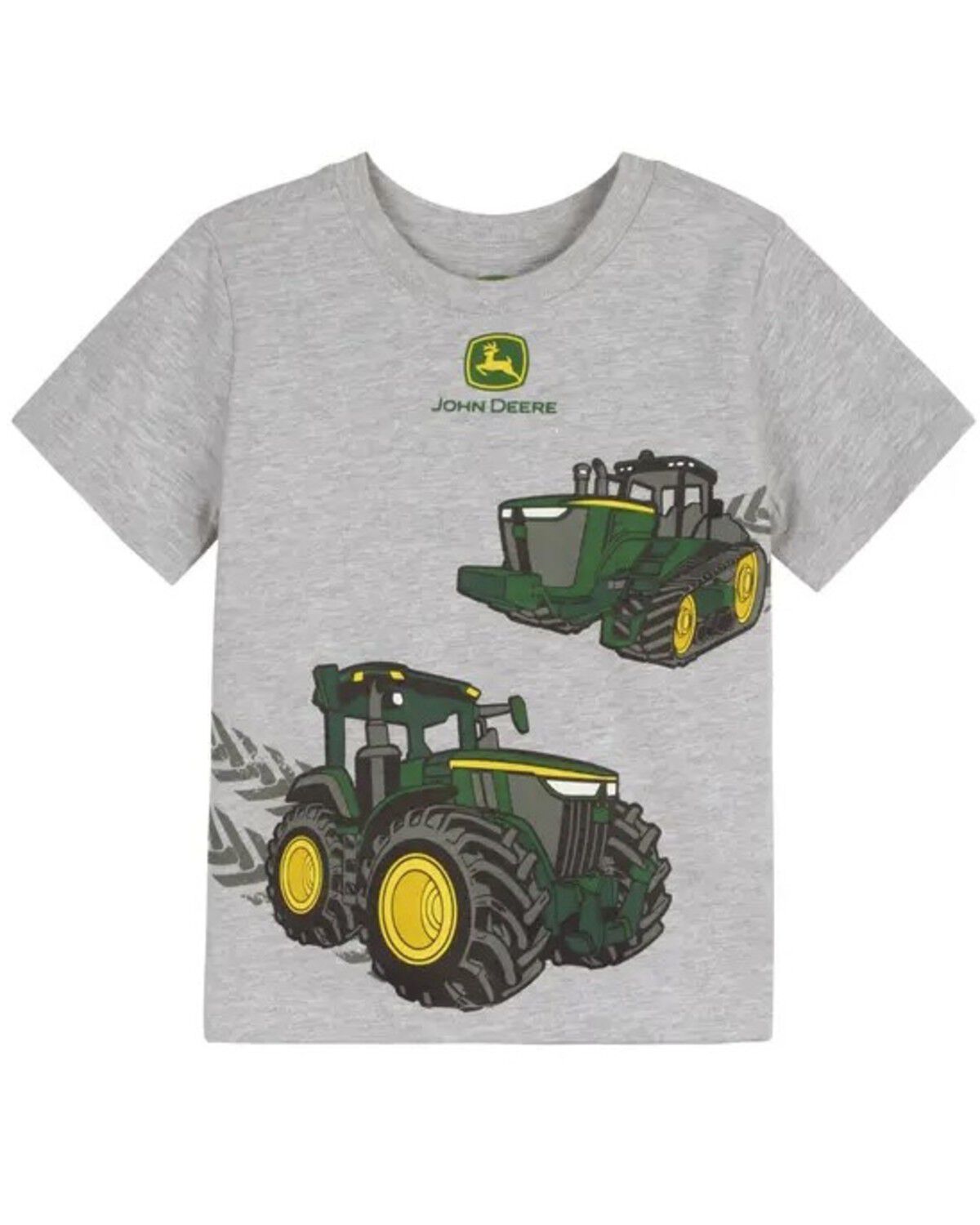 Image #1 - John Deere Toddler Boys' Leaving Tracks Short Sleeve Graphic T-Shirt, Grey, hi-res