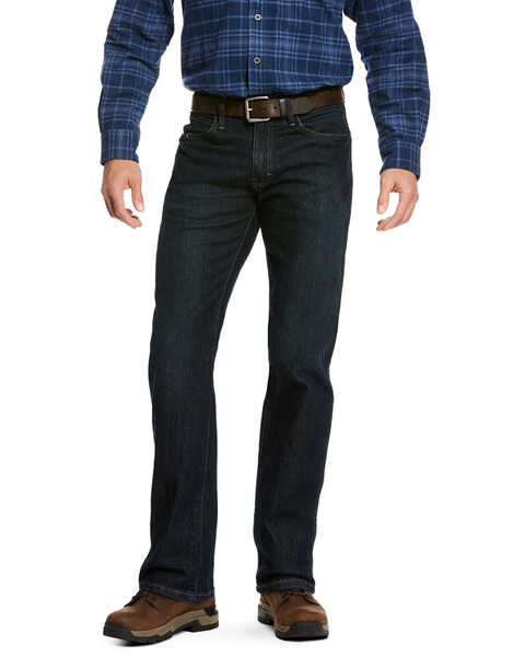 Image #2 - Ariat Men's Rebar M4 Blackstone Durastretch Basic Stackable Straight Work Jeans , Blue, hi-res