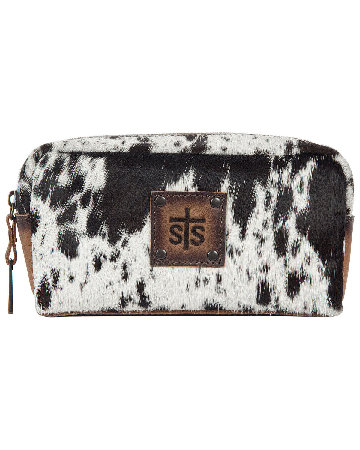 Image #1 - STS Ranchwear Women's Cowhide Bebe Cosmetic Bag, Brown, hi-res