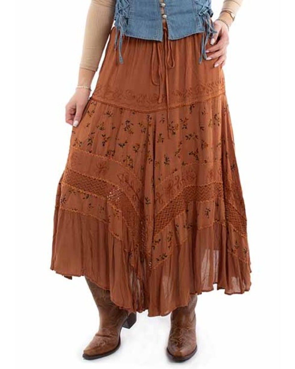 Image #1 - Scully Women's Printed Midi Skirt, Rust Copper, hi-res