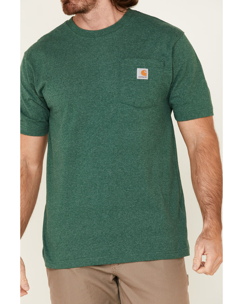 Carhartt Men's Dark Green Loose Fit Pocket Short Sleeve Work T-Shirt ...