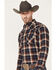 Ariat Men's Hendrik Retro Plaid Snap Western Flannel Shirt , Dark Blue, hi-res