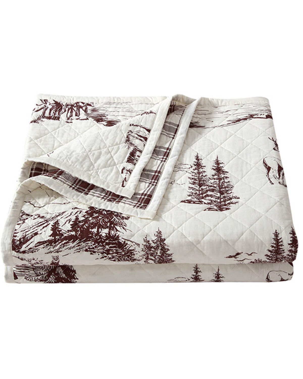 Image #2 - HiEnd Accents Pine Reversible 2 Piece Quilt Set - Twin Size, White, hi-res