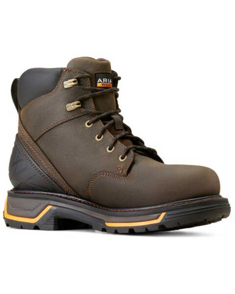 Image #1 - Ariat Men's Big Rig 6" Waterproof Work Boots - Round Toe , Brown, hi-res