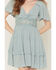 Image #3 - Wild Moss Women's Crochet Inset Short Sleeve Mini Dress, Aqua, hi-res